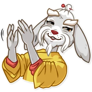 👏 coelho, chinês, desenho animado, animal, saudação, polegar para cima telegram sticker