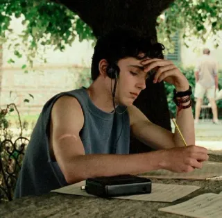 🦇 Elio Perlman Call Me By Your Name Película, Elio, Call Me By Your Name, Timothée Chalamet, Música, Escritura telegram sticker