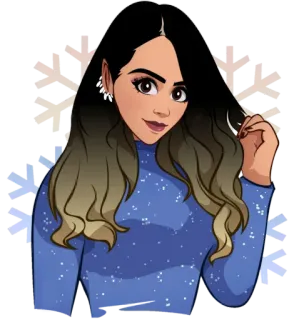 😒 mujer, ilustración, dibujo animado, retrato, persona, pegatina telegram sticker