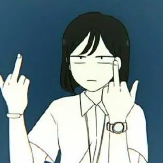 🧊 Anime, Dedo do meio, Grosseiro, Ofensivo telegram sticker