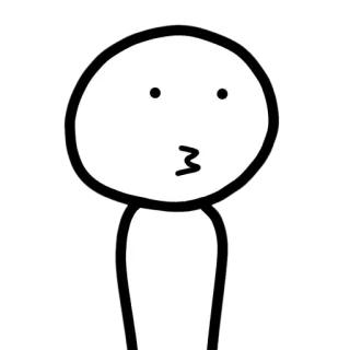 😗 dibujos animados, pegatina, personaje, simple, garabato telegram sticker