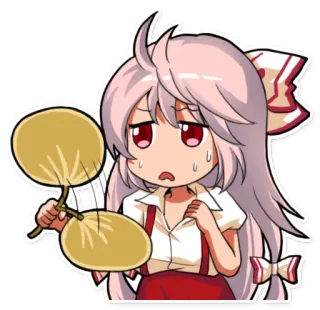 🌡 Аниме, Девушка, Фан, Милый, Пот, Уставший/ая telegram sticker