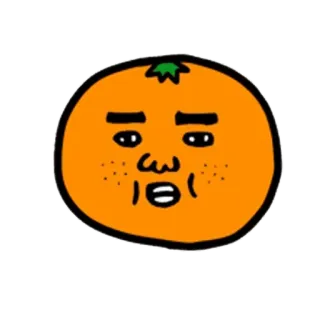 😊 橙色, 水果, 卡通, 脸, 有趣 telegram sticker