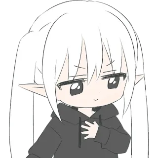 🥹 Anime, Manga, Elfo, Cartone animato, Personaggio, Carino, Ragazza telegram sticker