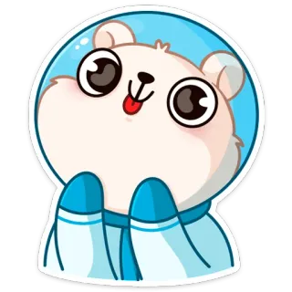 ☺️ gấu, dễ thương, động vật, hoạt hình, nhãn dán, phi hành gia, bộ đồ vũ trụ telegram sticker