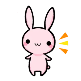 😮 lapin, mignon, animal, dessin animé, rose, kawaii whatsapp sticker