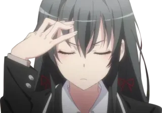 😒 Anime, Mädchen, denkend, frustriert, besorgt whatsapp sticker