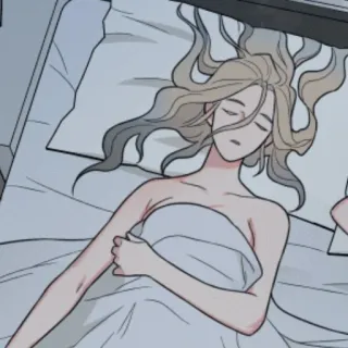 😪 Pessoa, Dormindo, Cama, Cobertor, Desenho animado telegram sticker