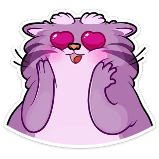 😍 gato, amor, coração, olhos, animal, fofo telegram sticker