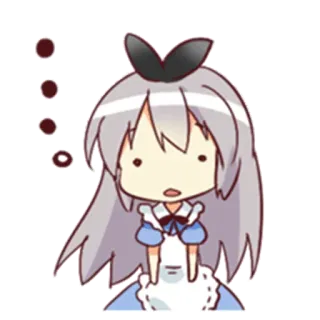 🤔 Аниме, Девушка, Чиби, Милый, Мультфильм, Выражение, Вопрос telegram sticker
