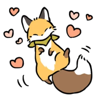 ❤️ キツネ, 動物, かわいい, ハート, マンガ whatsapp sticker