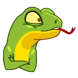 😝 thằn lằn, lưỡi, xanh lá cây, động vật, bò sát, hoạt hình telegram sticker