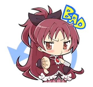 👎 BAD 애니메이션, 만화, 나쁜, 싫어요, 스티커, 귀여운, 화난 telegram sticker