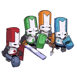 👥 Castle Crashers castle crashers, knights, video game, sword, battle, fighting telegram sticker