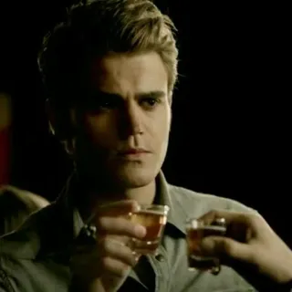 🥃 Stefan Salvatore The Vampire Diaries Пить, Алкоголь, Вампир, Персонаж, ТВ шоу, Дневники вампира, Пол Уэсли telegram sticker