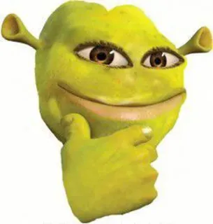 🤔 Shrek オーガ, 緑, ミーム, 面白い, ドリームワークス, キャラクター telegram sticker