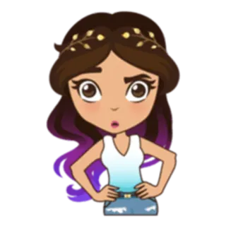 😐 cartoon, girl, character, cute, pose, illustration telegram sticker