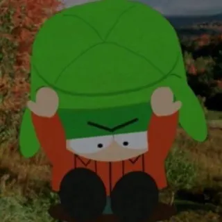 🌟 Kyle Broflovski South Park kreskówka, serial, zły, kapelusz, środkowy palec telegram sticker