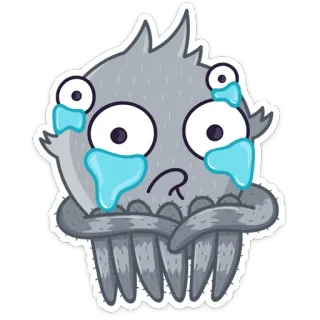 😭 sad, crying, monster, cartoon, emotion, sticker telegram sticker