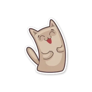 😂 gatto, carino, cartone animato, adesivo, animale, felice telegram sticker
