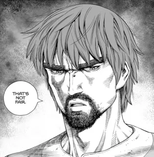 😬 THAT'S NOT FAIR. manga, anime, man, expression, fairness telegram sticker
