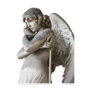 😇 angel, statue, wings, stone, sculpture, guardian angel, art, religious telegram sticker