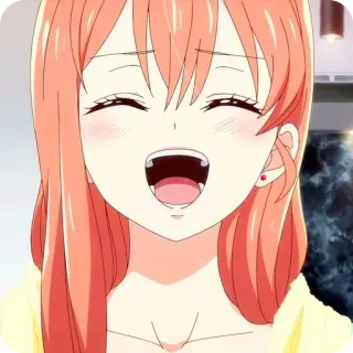 😂 Anime, Szczęśliwy, Dziewczyna, Uśmiech, Kreskówka telegram sticker