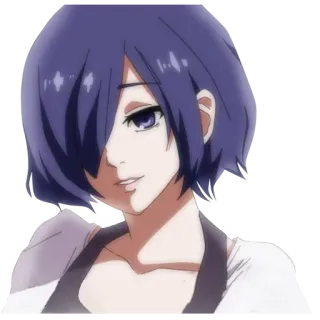😊 Touka Kirishima Tokyo Ghoul 애니메이션, 캐릭터, 토우카, 도쿄 구울, 여자, 구울, 만화 telegram sticker