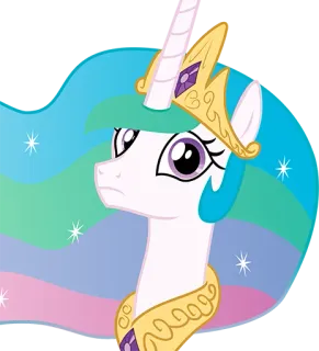 🙁 Princess Celestia My Little Pony пони, мультфильм, принцесса, Селестия, дружба, магия telegram sticker