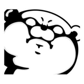 ☹ злой, мультфильм, медведь, иллюстрация, персонаж, выражение whatsapp sticker