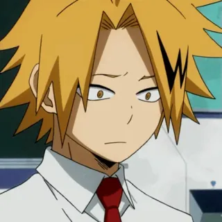 ⚡️ Denki Kaminari My Hero Academia Anime, My Hero Academia, Denki Kaminari, Personaje, Chico, Uniforme escolar whatsapp sticker
