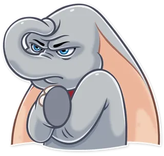 🤔 Cartoon, Elefant, Wütend, Verärgert, Süß whatsapp sticker