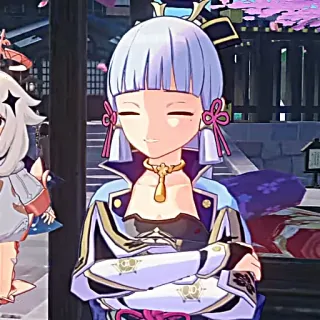 ❄️ Ayaka Genshin Impact Anime, Game, Genshin Impact, Ayaka, Karakter, Tersenyum telegram sticker