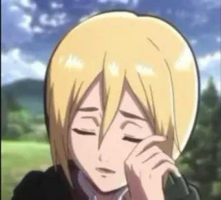 🥲 Historia Reiss Attack on Titan anime, triste, chorando, personagem, historia reiss whatsapp sticker