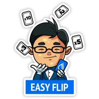 🎲 EASY FLIP gioco di carte, carte da gioco, casino, gioco d'azzardo, facile, capovolgi telegram sticker