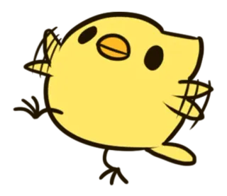 😐 jaune, oiseau, animal, mignon, dessin animé, poussin whatsapp sticker