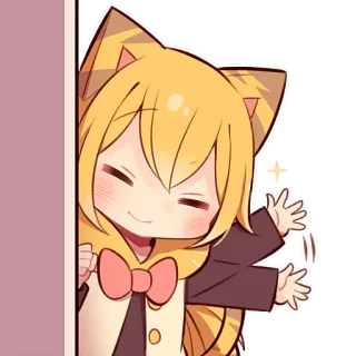 😇 cat, anime, cute, kawaii telegram sticker
