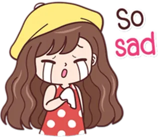 😭 So sad triste, piangere, ragazza, cartone animato, emozione, lacrime, arrabbiato/a telegram sticker