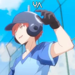 🤔 YA Animé, Baseball, Casque, Sport, Dessin animé telegram sticker