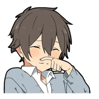 ☺️ Аниме, Парень, застенчивый, милый, смущенный, краснеющий telegram sticker