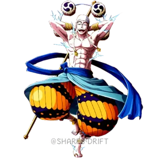 🏆 Enel One Piece @SHARES DRIFT Anime, One Piece, Enel, Sticker telegram sticker