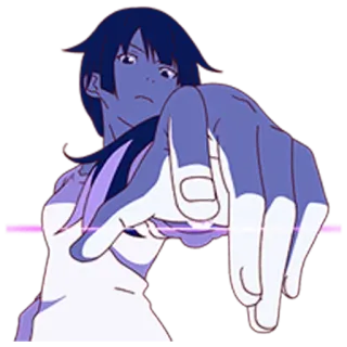 💧 Anime, Personaggio, Indicare, Gesto della mano telegram sticker