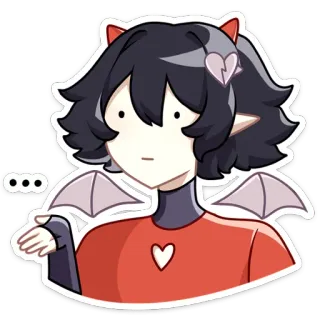 🤔 ... Animé, Démon, Dessin animé, Confus, Points, Question telegram sticker