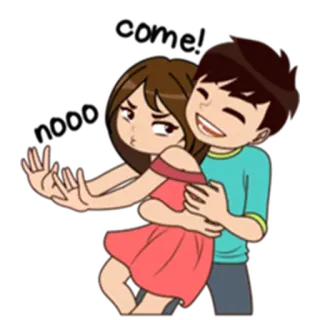 😁 pareja, dibujos animados, abrazo, amor, relación telegram sticker