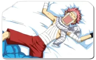 😴 Natsu Dragneel Fairy Tail anime, manga, Natsu, Fairy Tail, cartoon, character, bandages telegram sticker