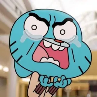 😫 Gumball Watterson The Amazing World of Gumball Kartun, Animasi, Kucing, Menangis, Marah, Gumball telegram sticker