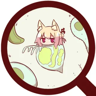 🦊 Anime, Kawaii, Desenho animado, Personagem, Lupa, Fofo telegram sticker
