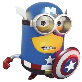 😊 Captain America Marvel minion, captain america, superheld, marvel, comic, lustig, parodie telegram sticker