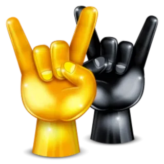 🤘 Rock on, Gesto de mão, Chifres, Metal, Música rock, Emoji telegram sticker