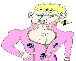 🤣 jojo's bizarre adventure, anime, manga, giorno giovanna, divertente, meme, parodia, disegno telegram sticker